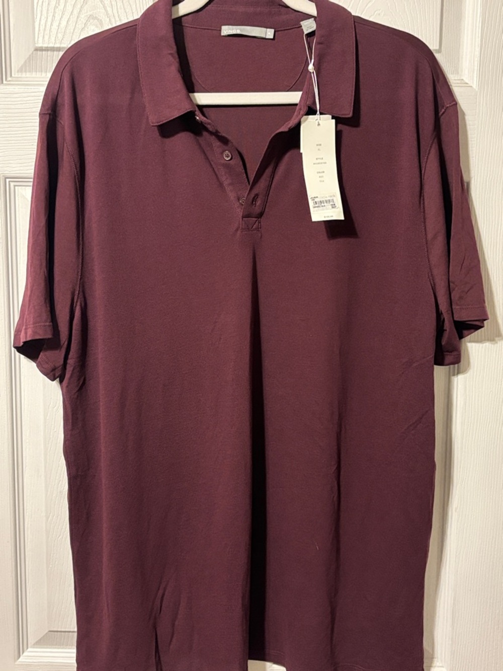 NWT Vince Men's Polo in Burgundy Wine. XL